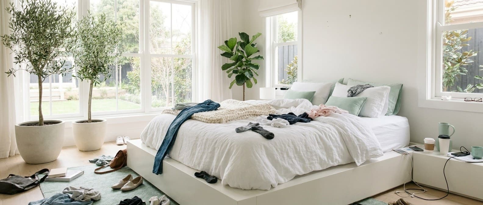 A bright, freshly cleaned living room filled with natural light
